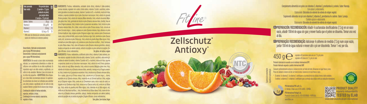 etiqueta ingredientes y modo de uso zellschutz antioxy fitline