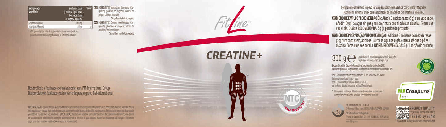 etiqueta ingredientes y uso fitline creatine+
