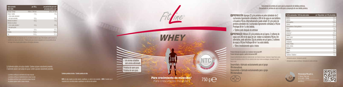 ingredientes y modo de uso del whey fitline
