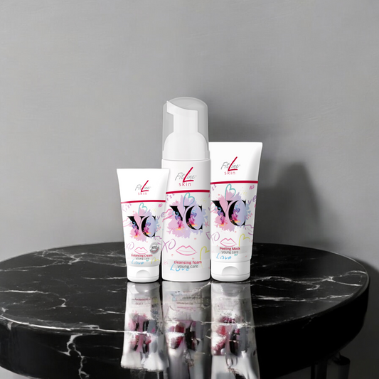 Fitline Young Care Set Crema Exfoliante, Hidratante y Espuma Limpiadora