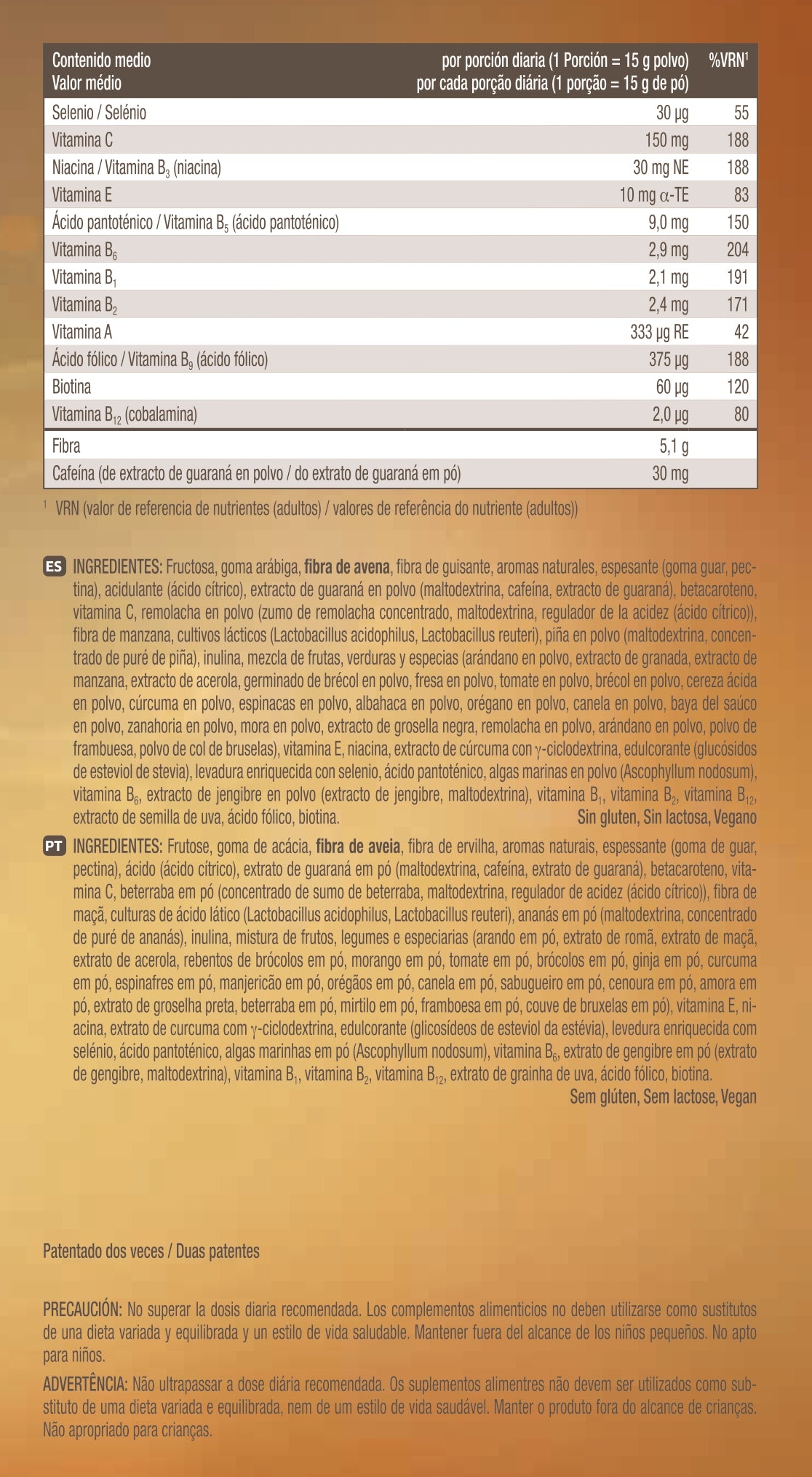 ingredientes powercocktail fitline