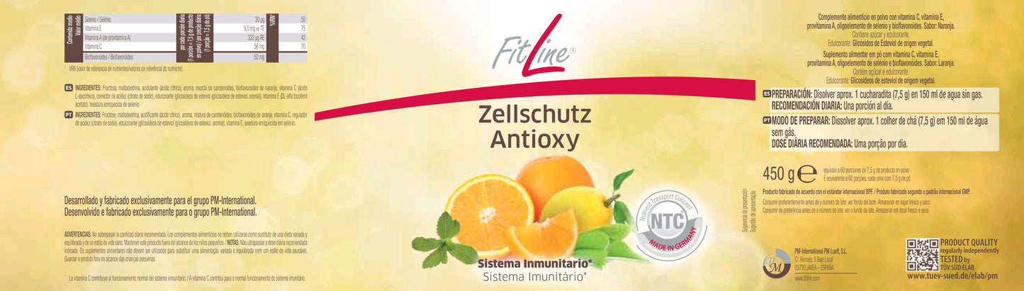 Etiqueta zellschutz antioxy fitline