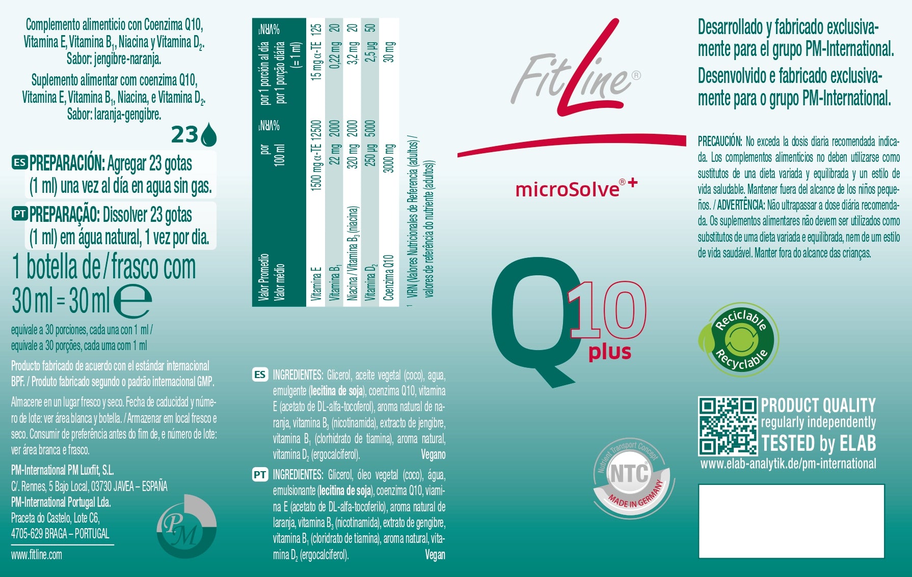 Etiqueta q10 fitline