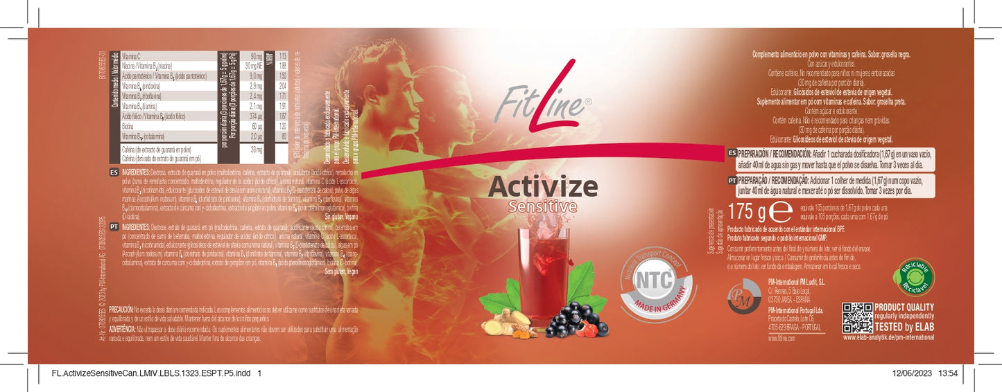 etiqueta ingredientes y uso activize sensitive