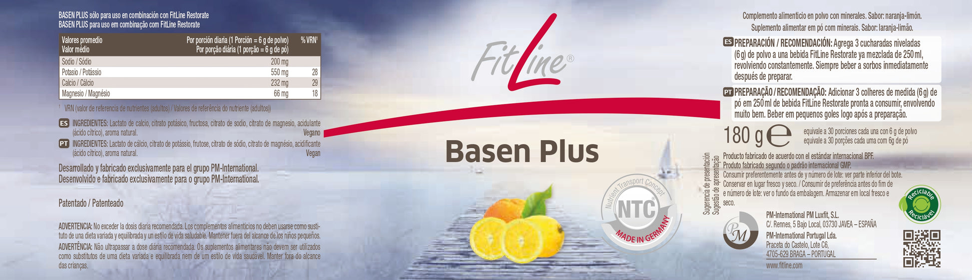 etiqueta ingredientes y modo de uso basen plus fitline