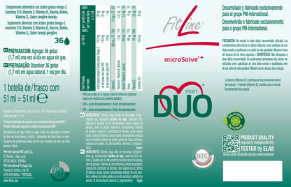 etiqueta modo de uso e ingredientes del heart duo fitline