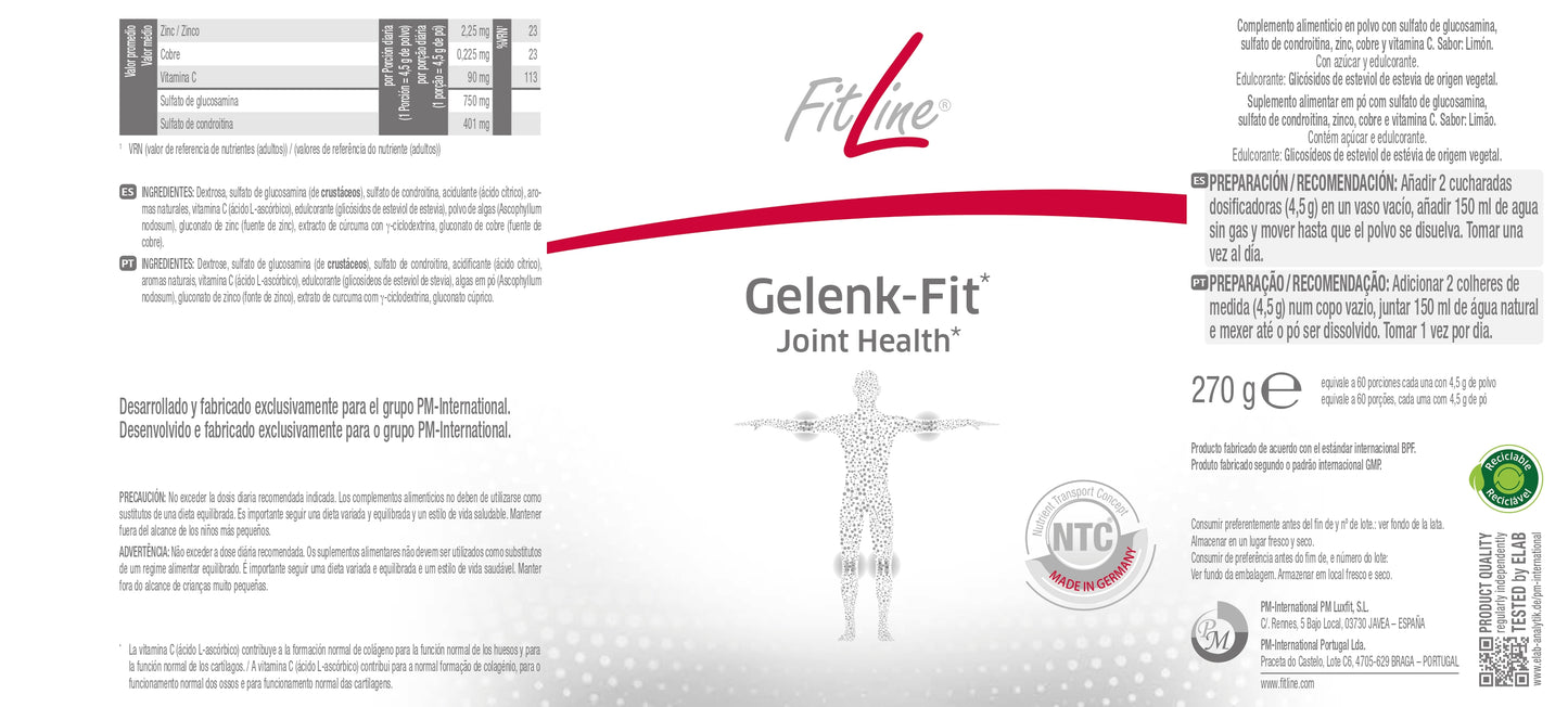 etiqueta ingredientes y modo de uso gelenk fit fitline