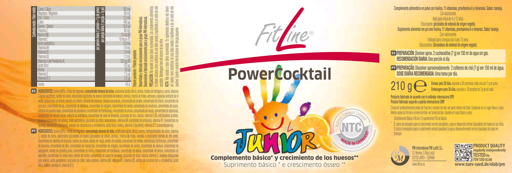 Etiqueta powercocktail junior fitline