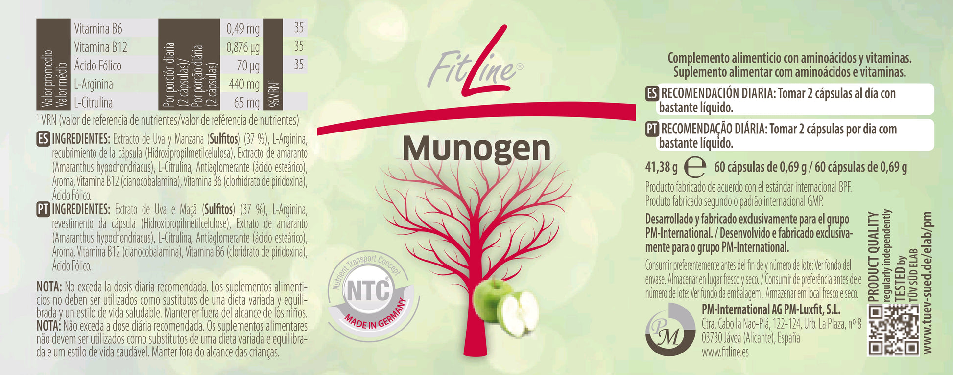 Etiqueta Munogen Fitline