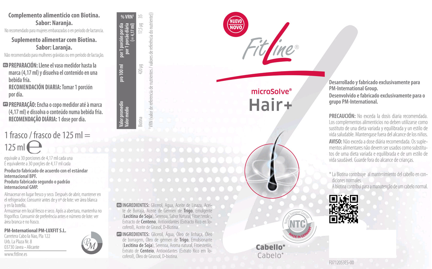 Etiqueta Hair+ Fitline