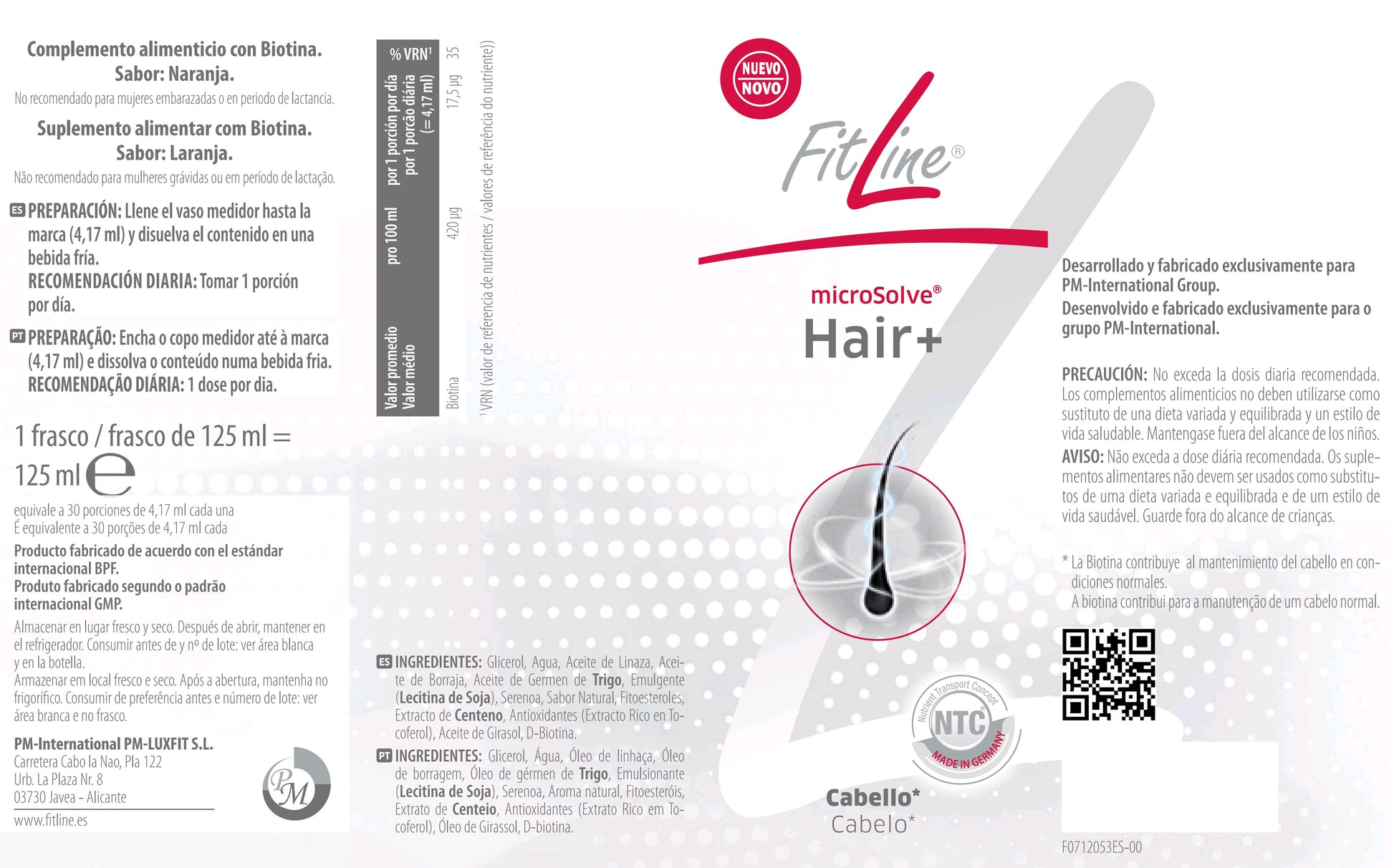 Etiqueta Hair+ Fitline