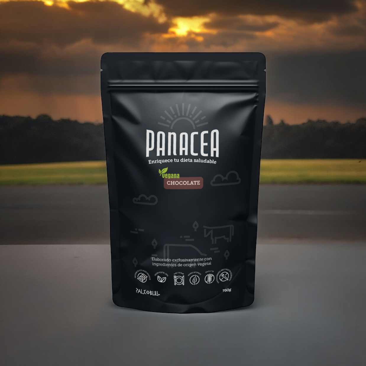 Proteina chocolate vegano 750 gramos, músculos entreno gym