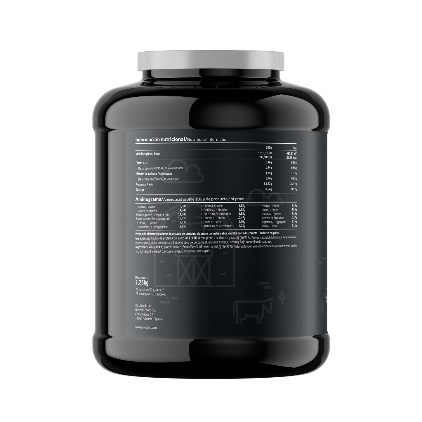 Etiqueta jumbo vainilla paleobull
